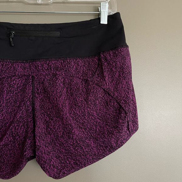 Lululemon Run Times Short Purple Black Size 6 Athletic Gym Workout Running - Picture 14 of 16
